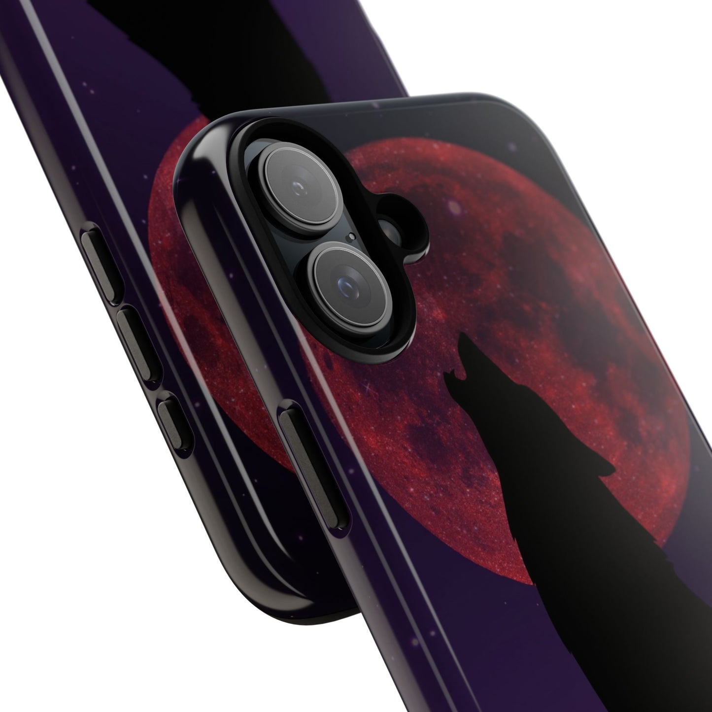 Dark Purple Illustrated Wolf Phone Case