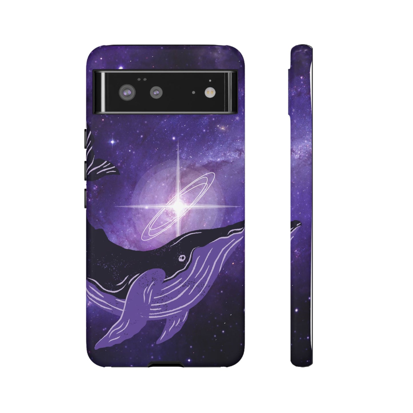 Purple Whale in Outer Space Phone Case