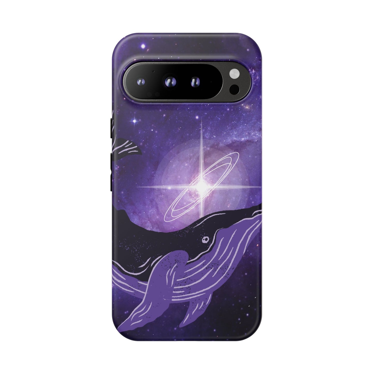 Purple Whale in Outer Space Phone Case