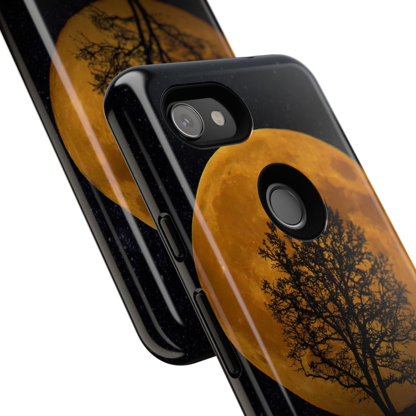 Black and Orange Modern Moon Phone Case