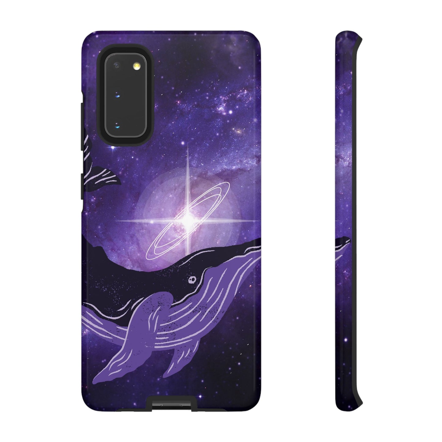Purple Whale in Outer Space Phone Case
