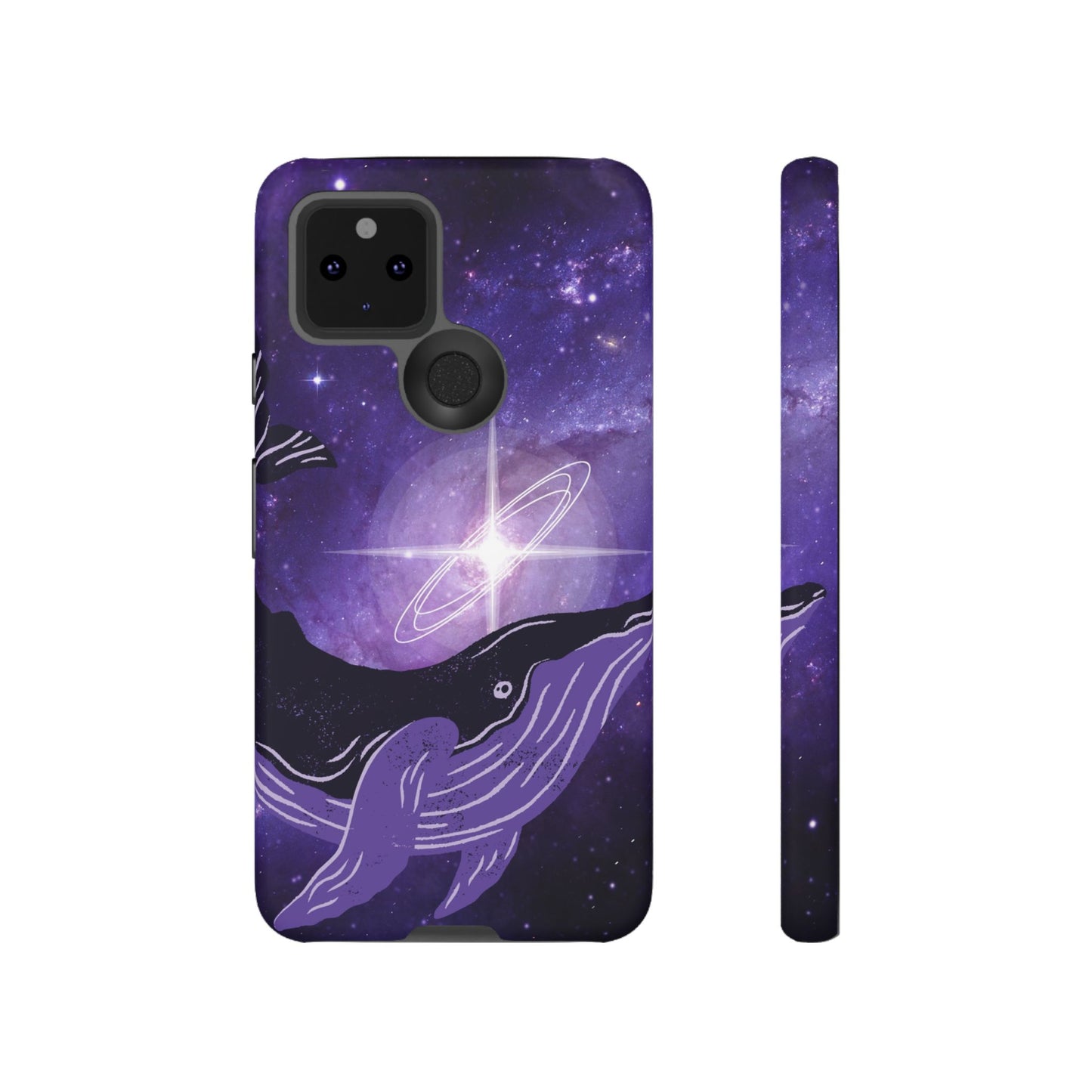 Purple Whale in Outer Space Phone Case