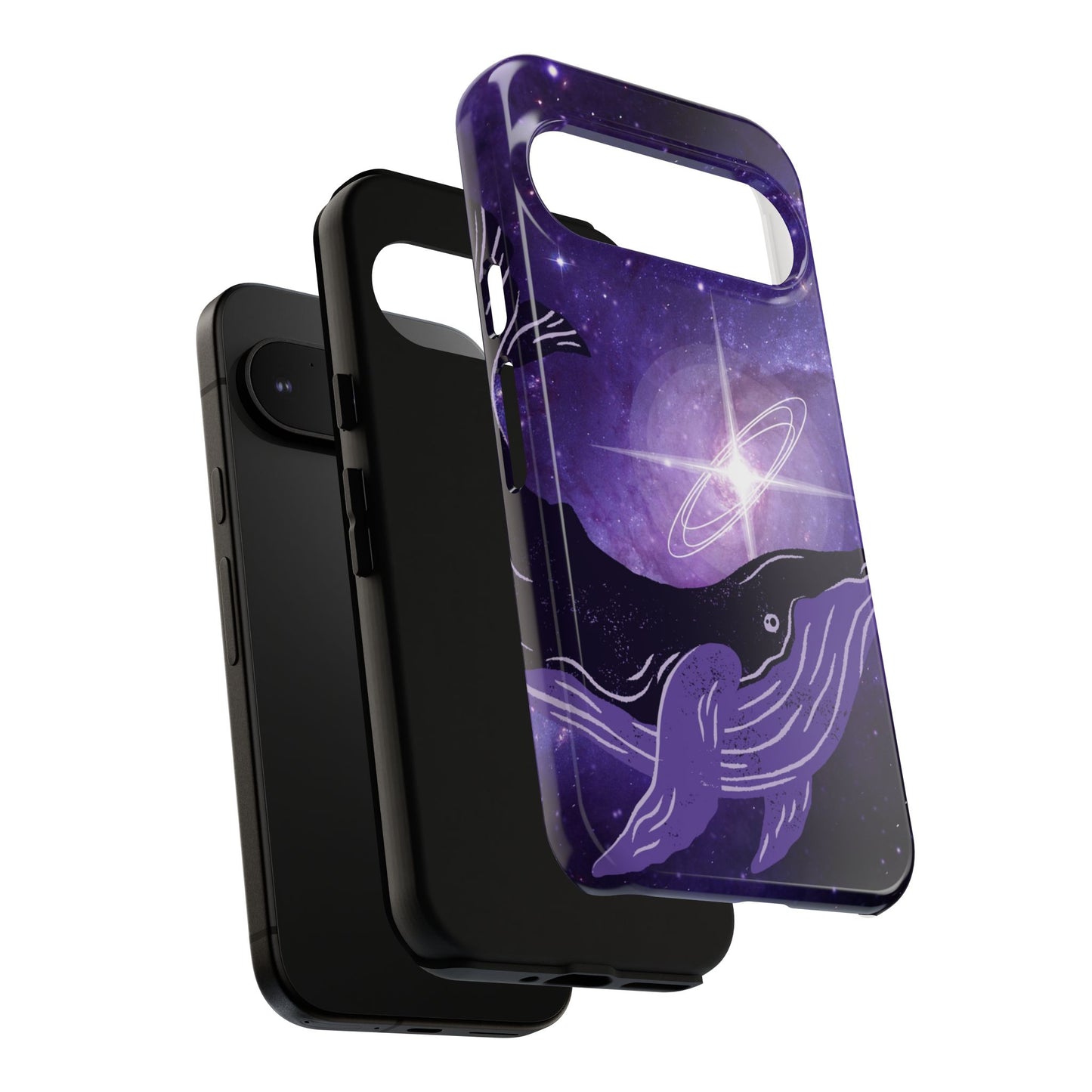 Purple Whale in Outer Space Phone Case