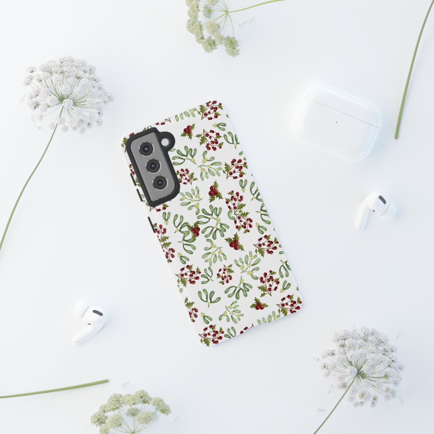Red Green Watercolor Chriatmas Phone Case