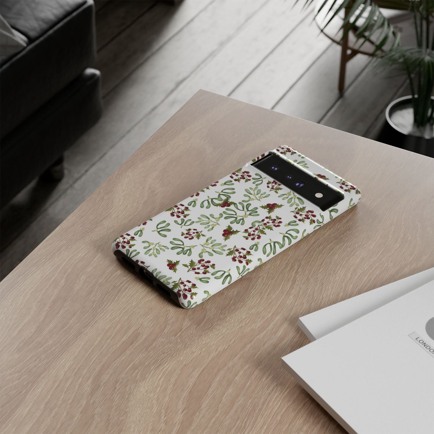 Red Green Watercolor Chriatmas Phone Case