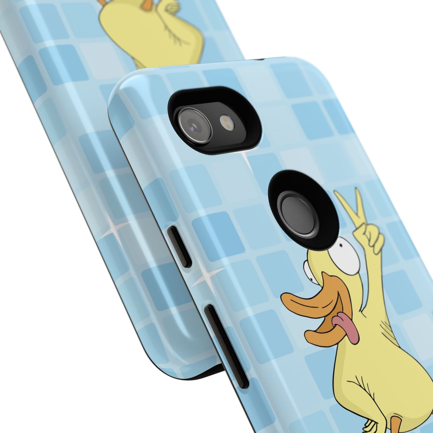 Blue Yellow Illustrated Duck Phone Case