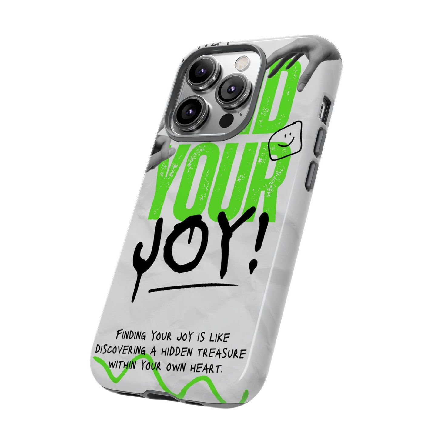 White Green Grunge Find Your Joy Phone Case