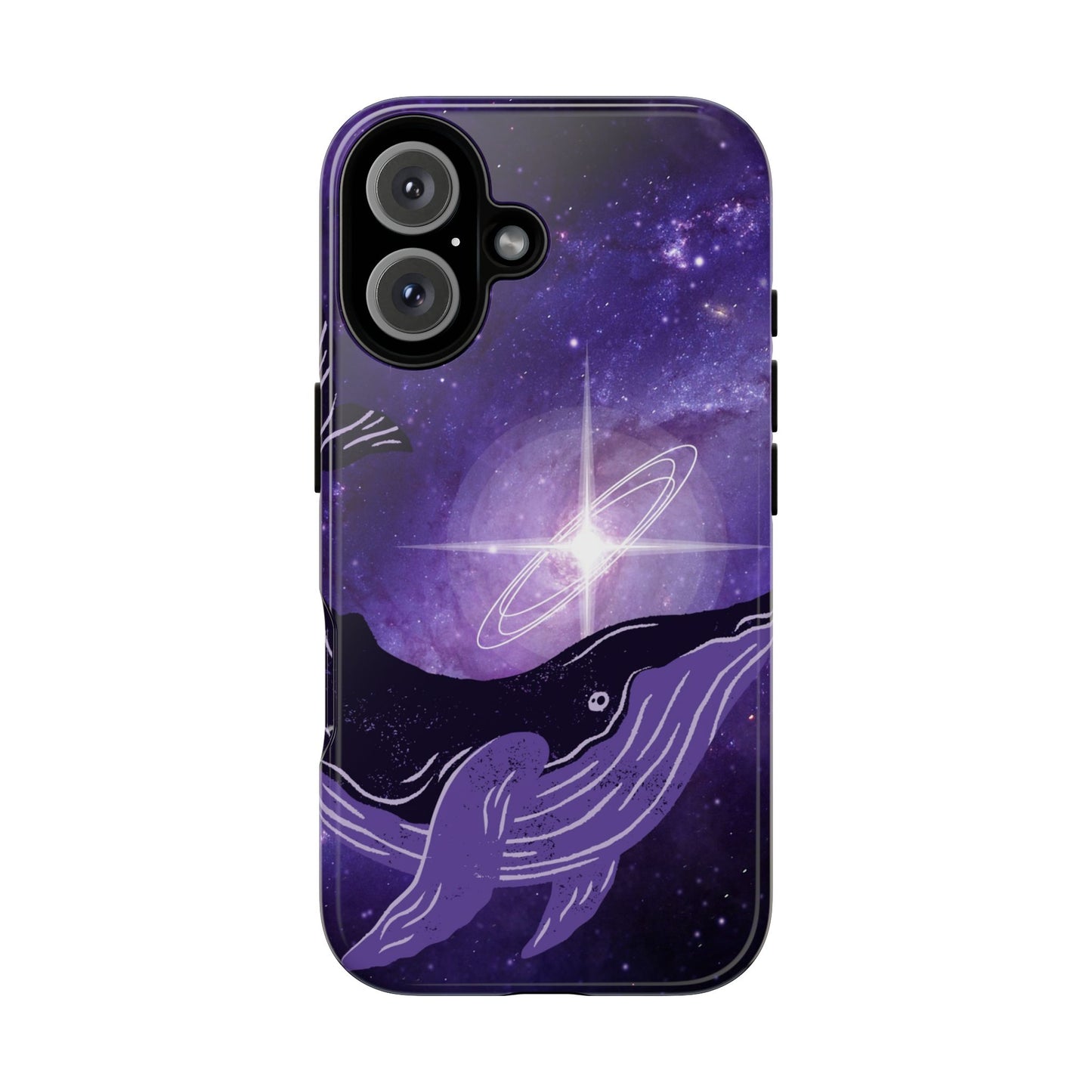 Purple Whale in Outer Space Phone Case