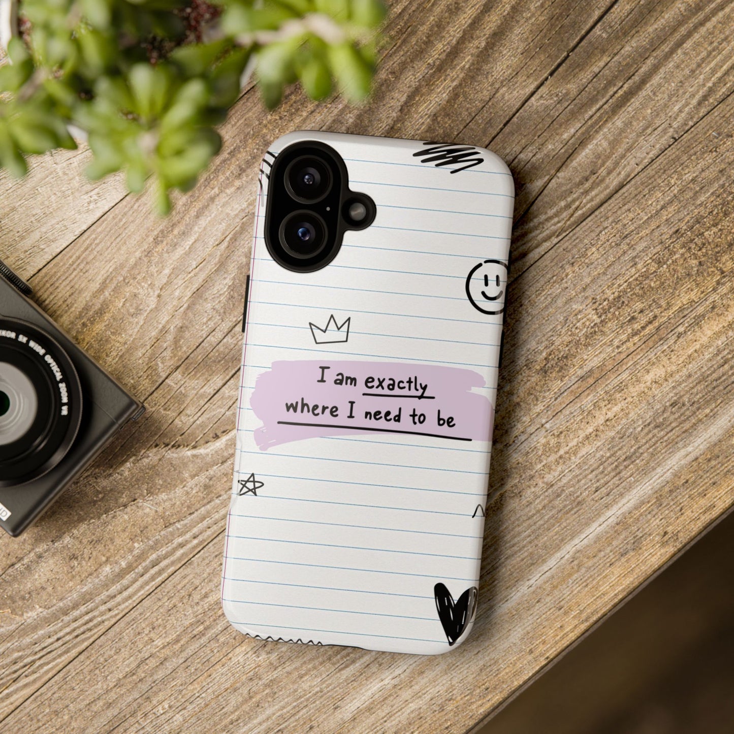 Self Affirmation Doodle Paper Phone Case