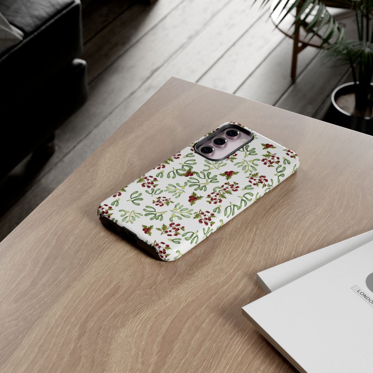 Red Green Watercolor Chriatmas Phone Case