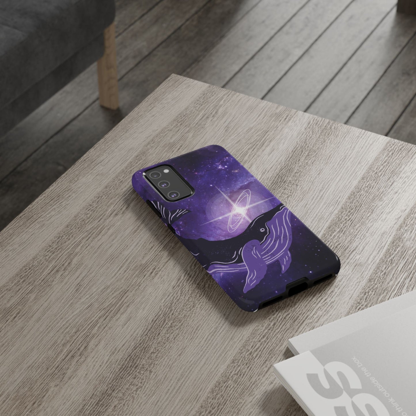 Purple Whale in Outer Space Phone Case