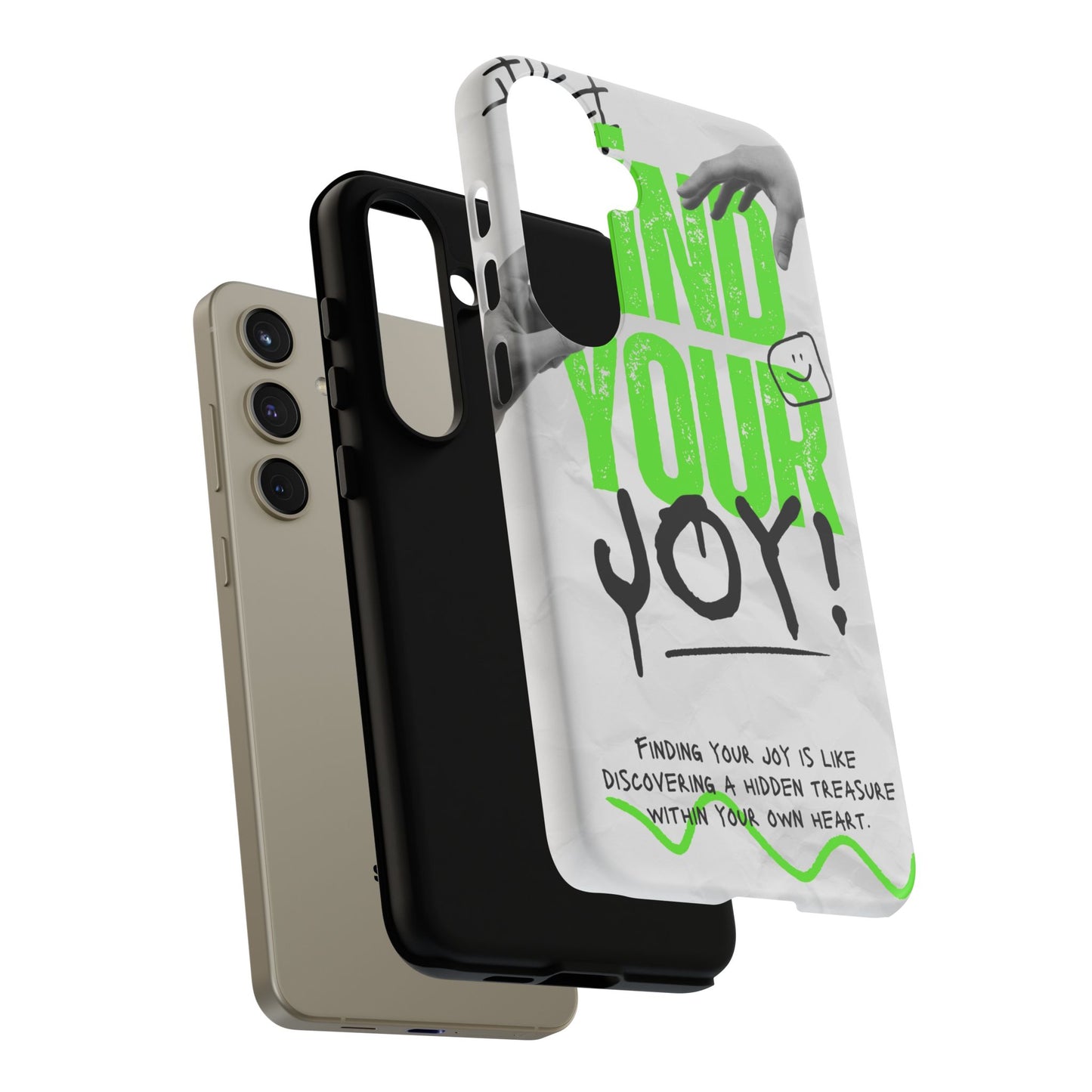 White Green Grunge Find Your Joy Phone Case