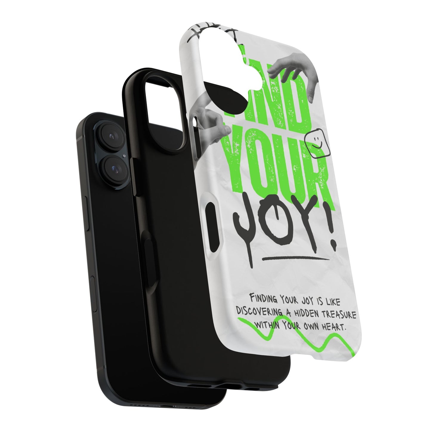 White Green Grunge Find Your Joy Phone Case