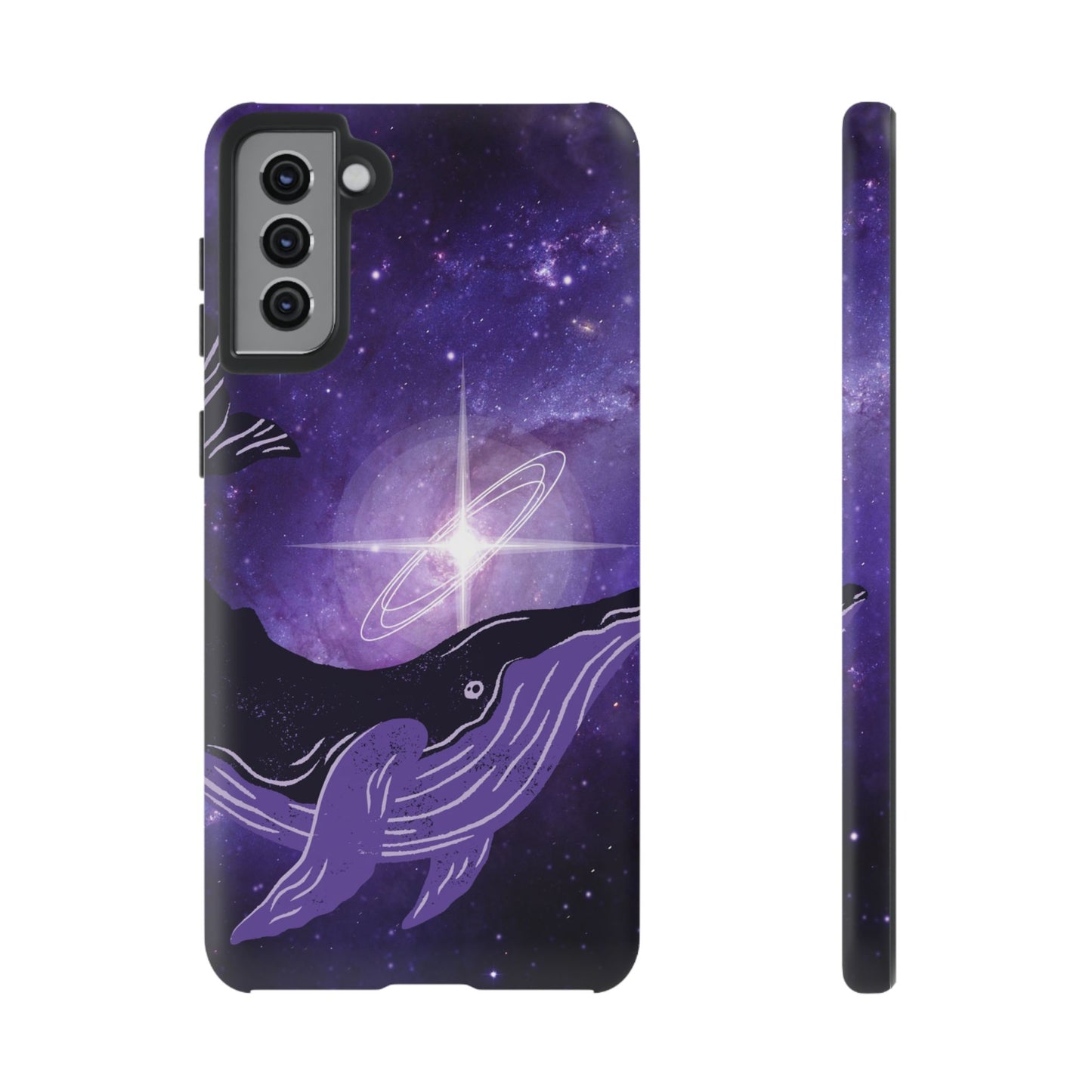 Purple Whale in Outer Space Phone Case