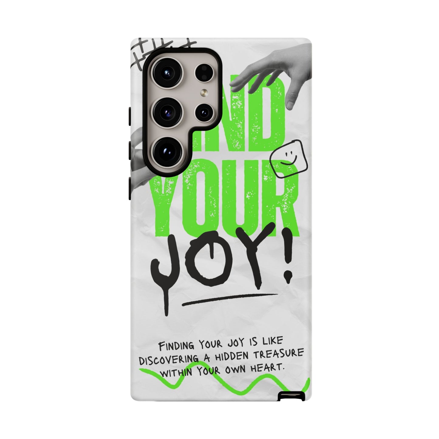 White Green Grunge Find Your Joy Phone Case