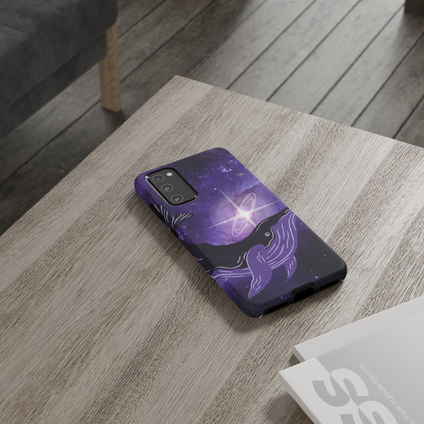 Purple Whale in Outer Space Phone Case