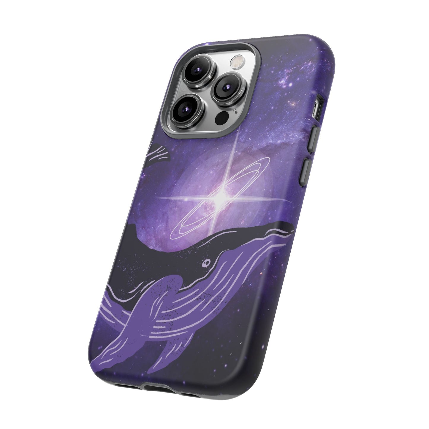 Purple Whale in Outer Space Phone Case
