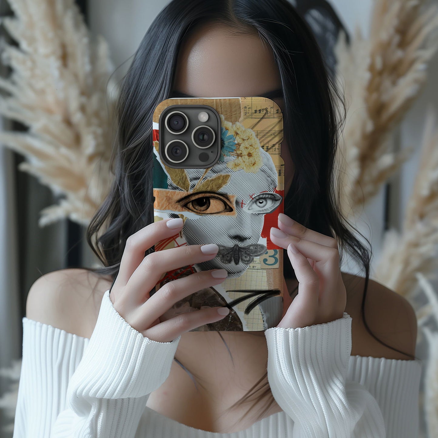 Abstract Collage Face Magsafe iPhone Case - Techy Treasures -