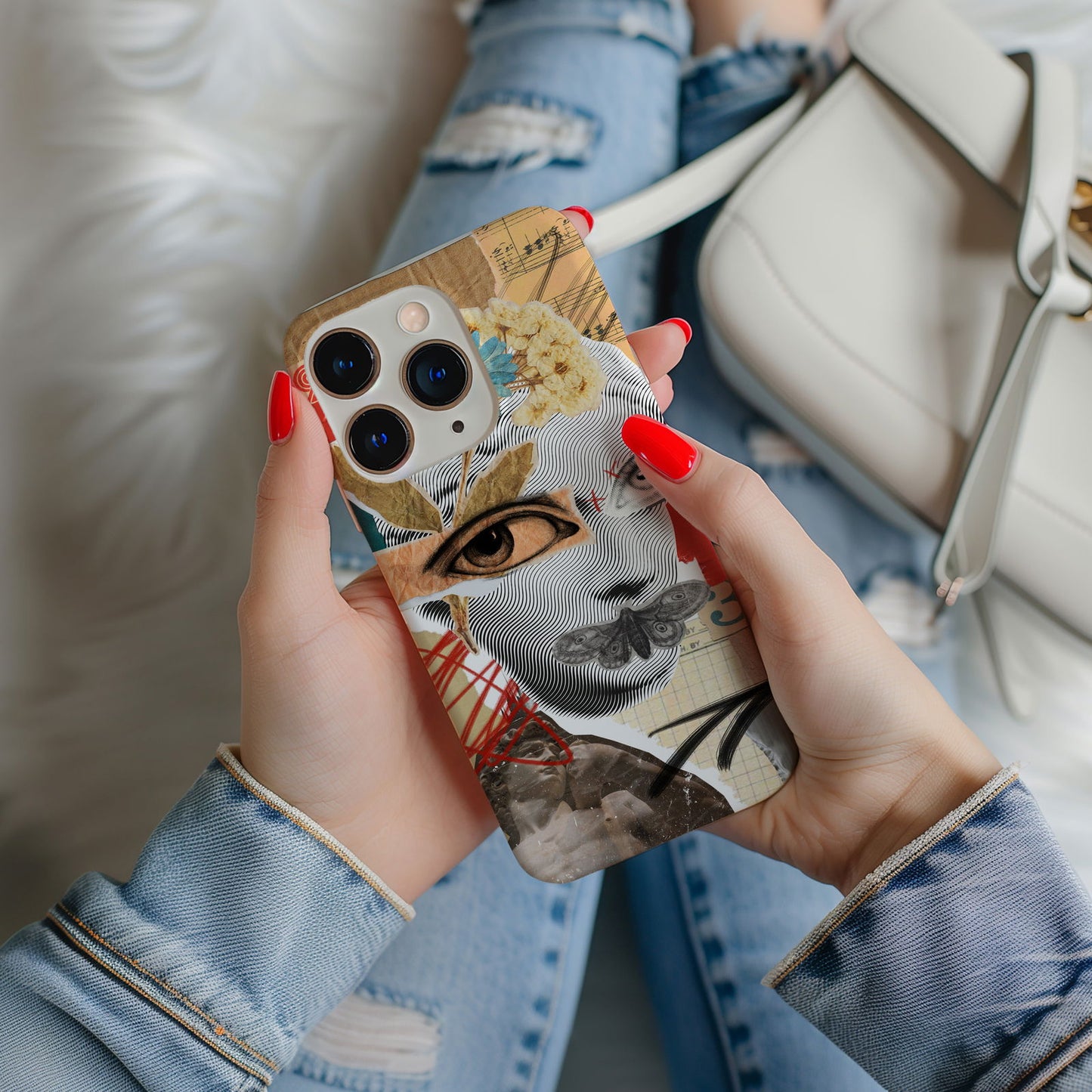 Abstract Collage Face Magsafe iPhone Case - Techy Treasures -