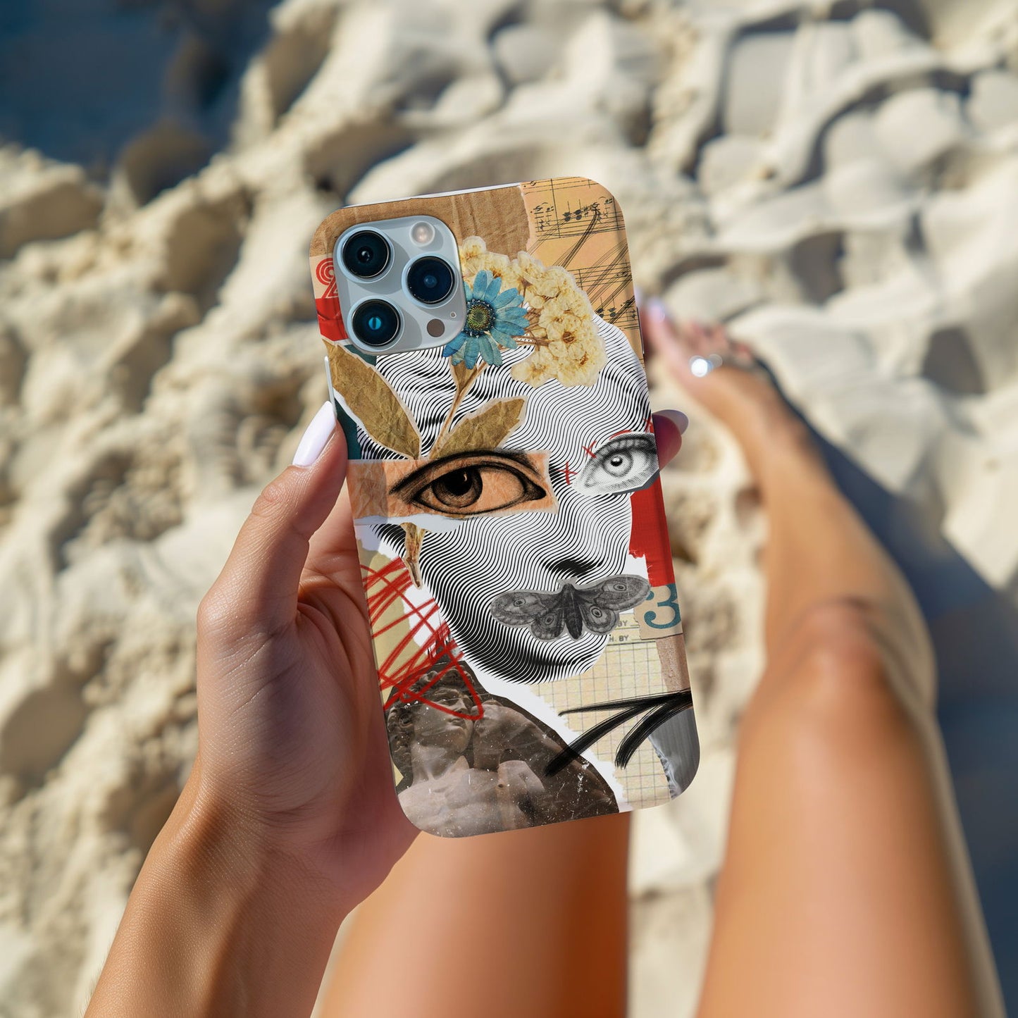 Abstract Collage Face Magsafe iPhone Case - Techy Treasures -