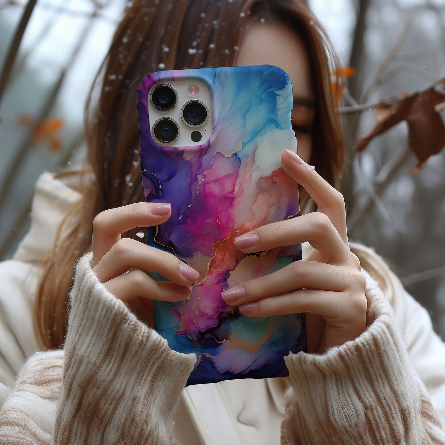 Alcohol Ink Painting Of An Abstract Nebula - Techy Treasures - Mobile Phone Cases