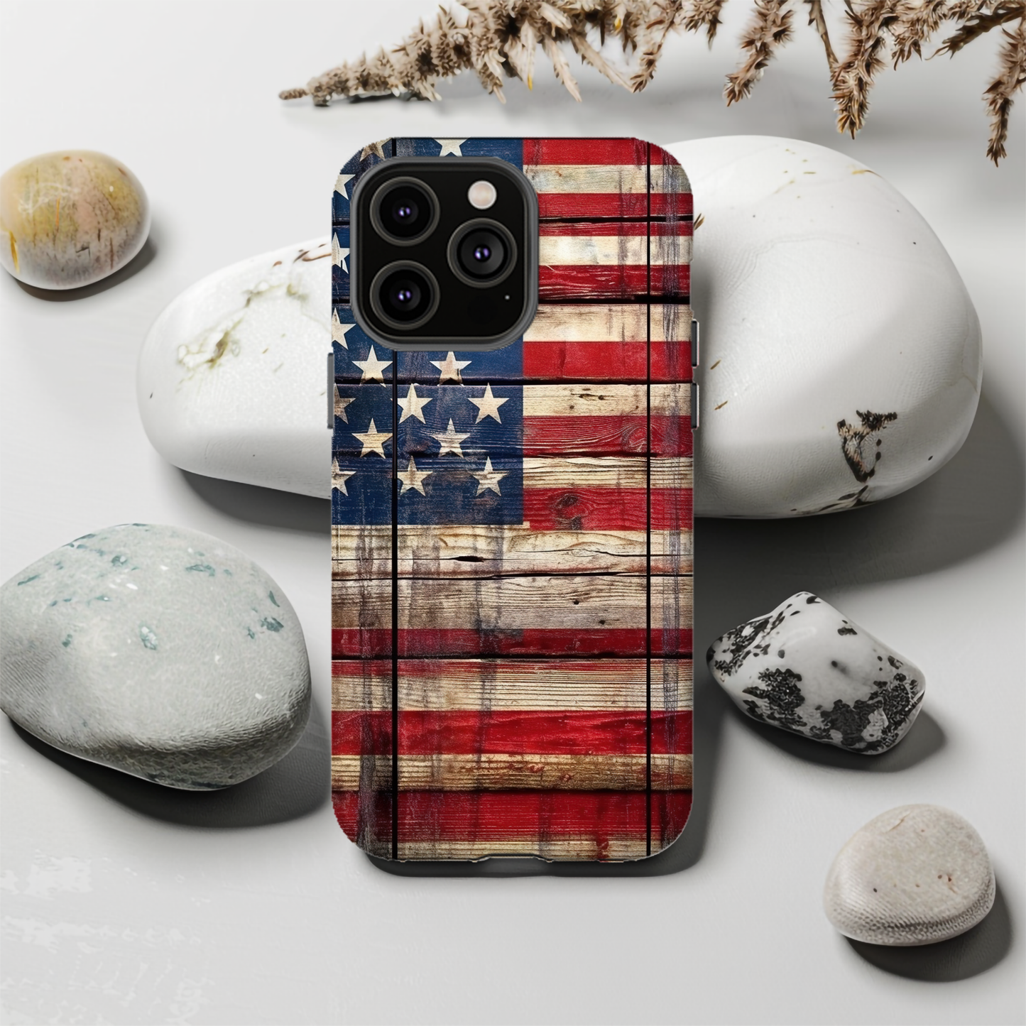 American Flag Rustic Wood iPhone MagSafe Case - Techy Treasures -