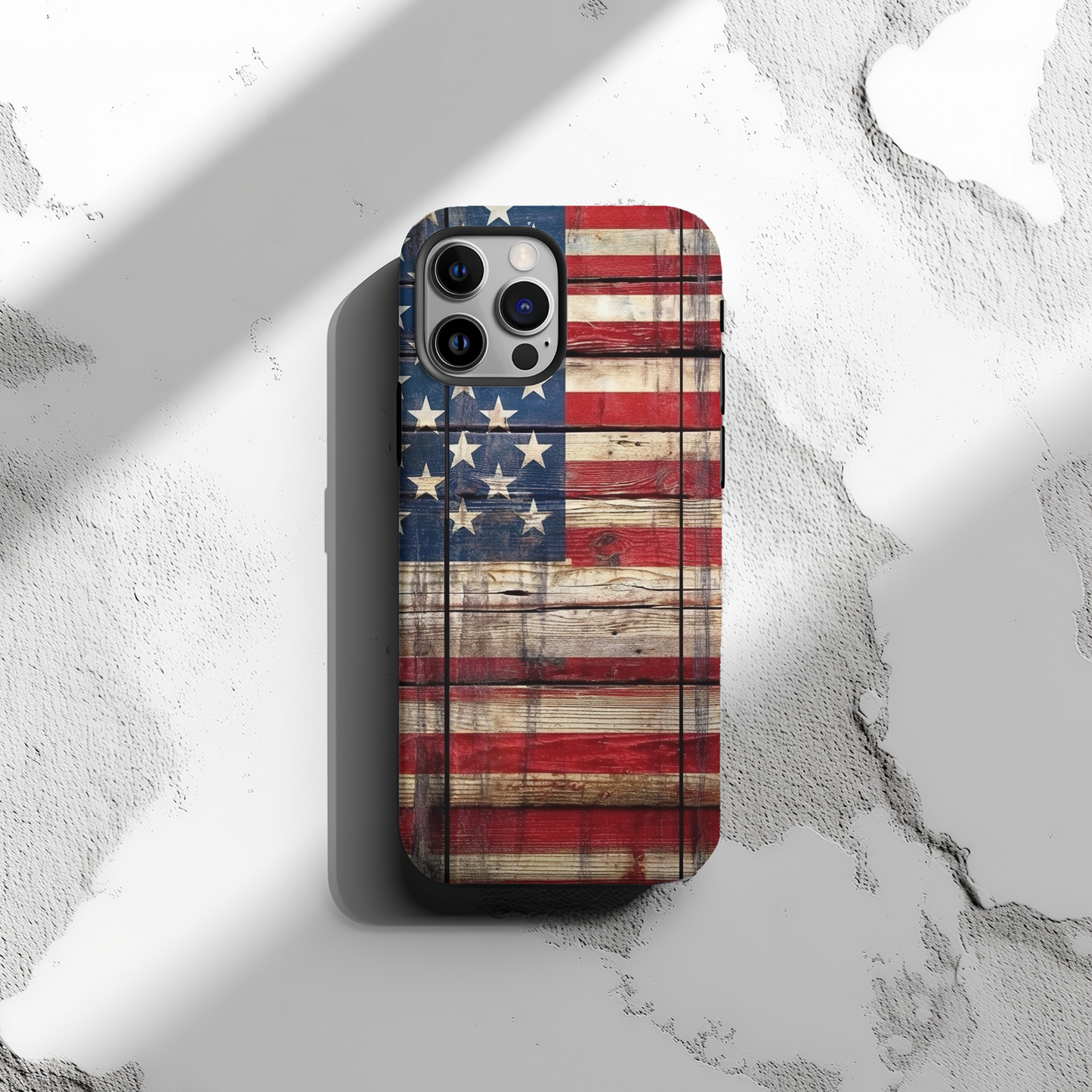 American Flag Rustic Wood iPhone MagSafe Case - Techy Treasures -