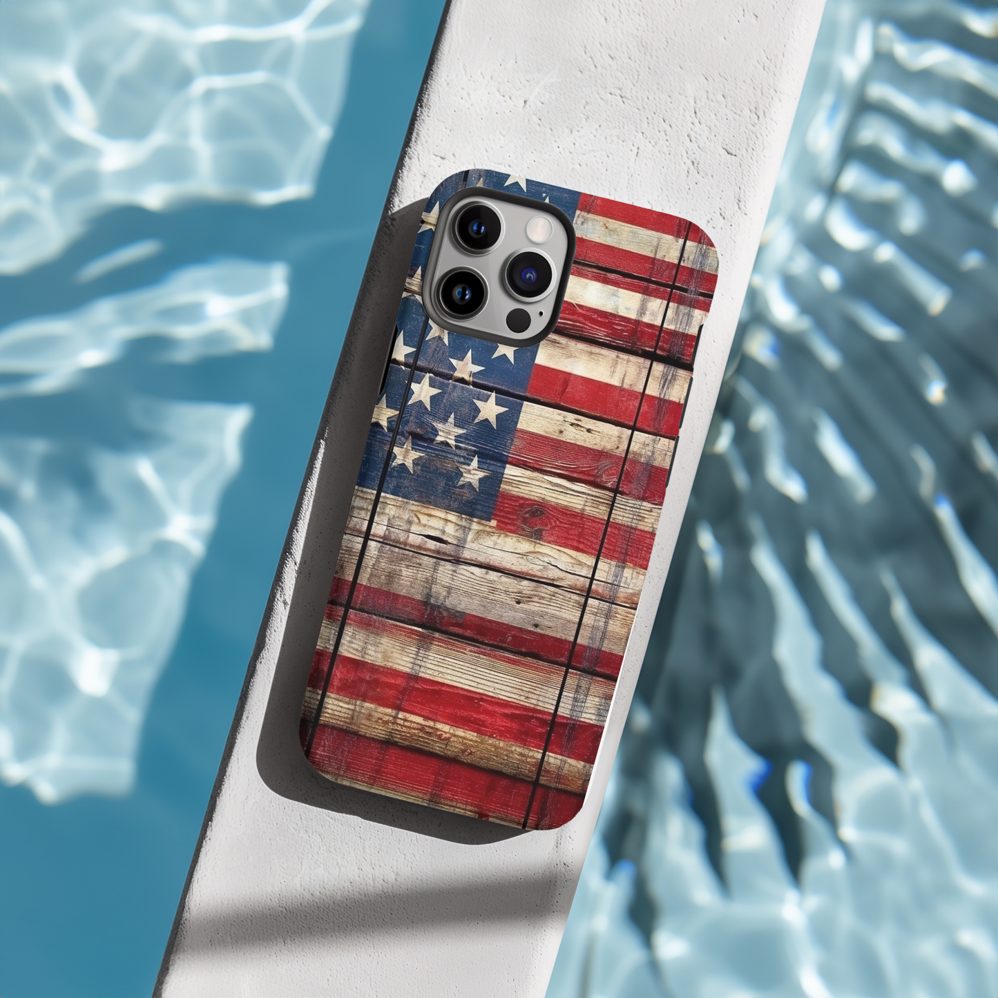 American Flag Rustic Wood iPhone MagSafe Case - Techy Treasures -