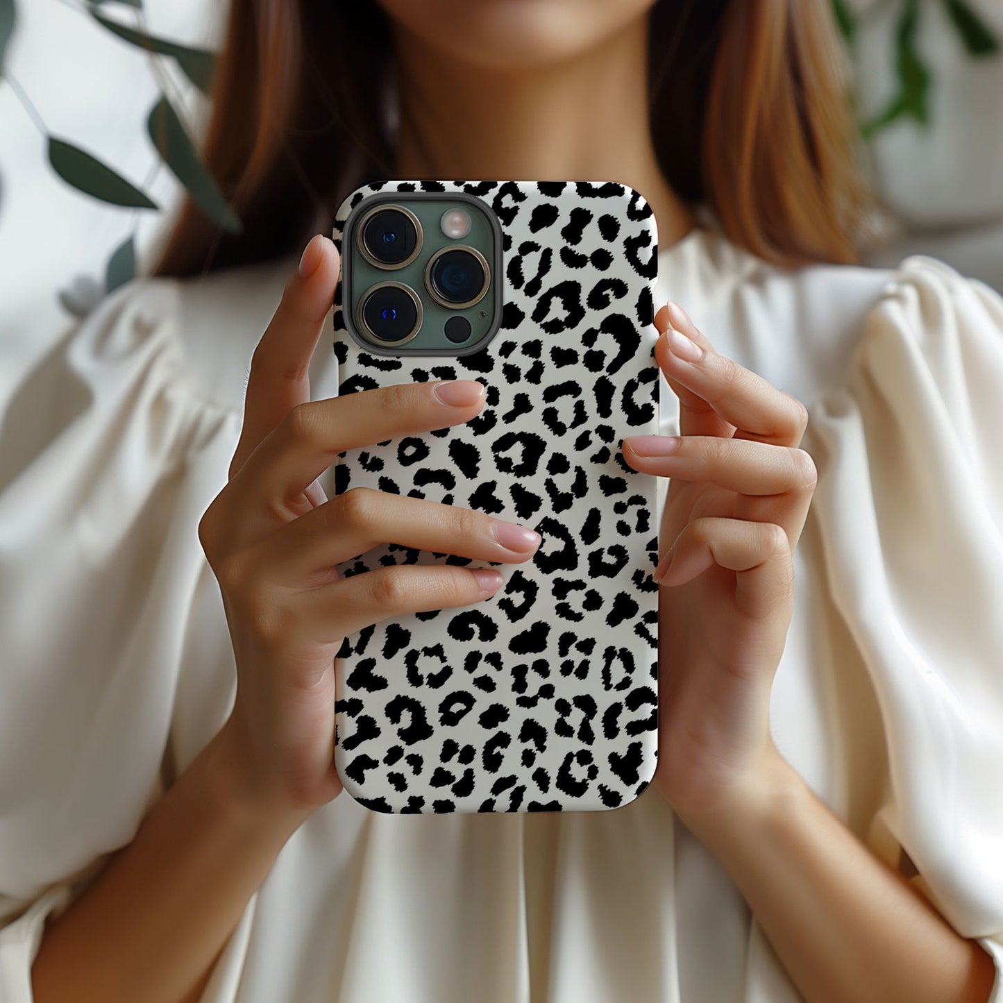 Black Meow Leopard Print Magsafe iPhone Case - Techy Treasures -