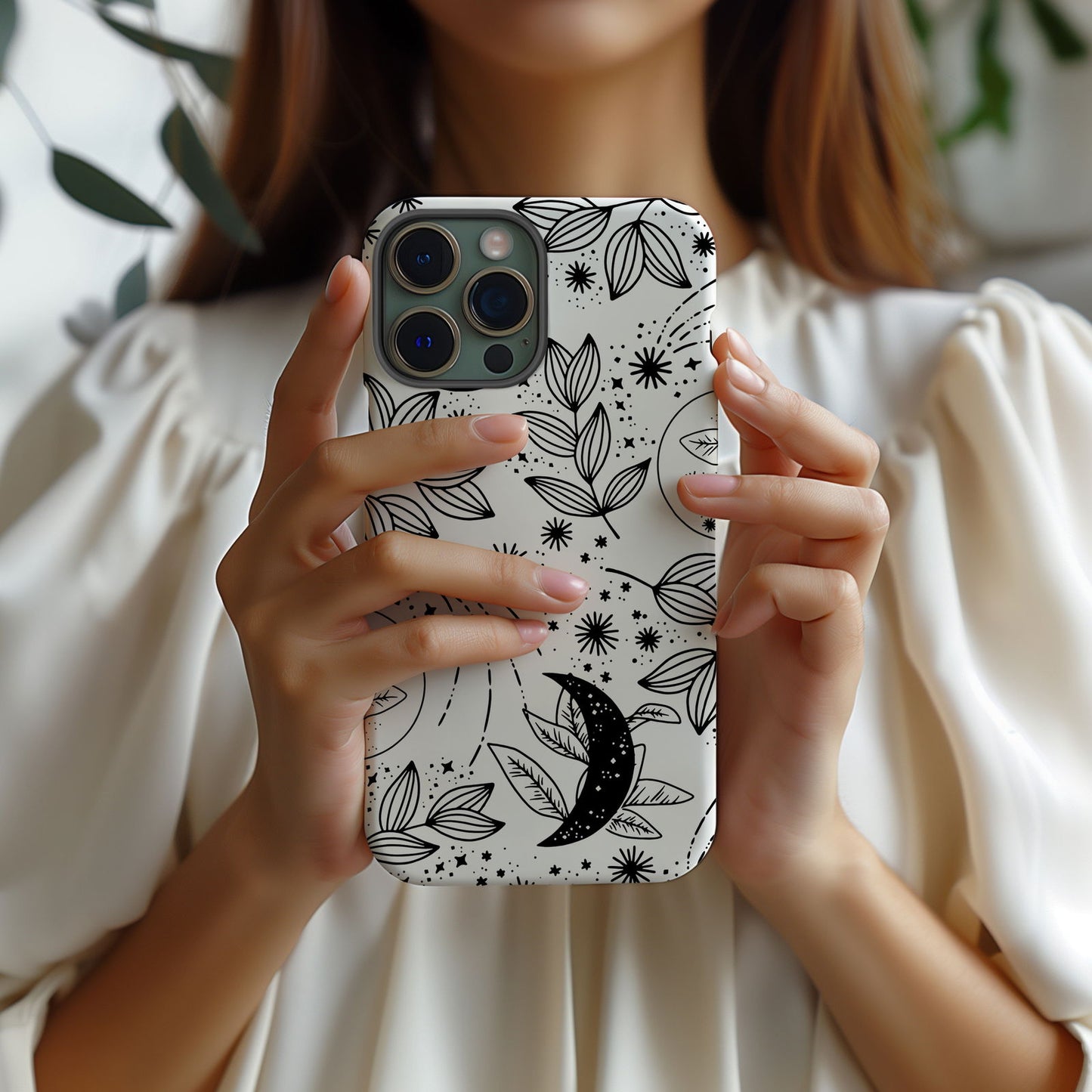 Black White Celestial Magsafe iPhone Case - Techy Treasures -