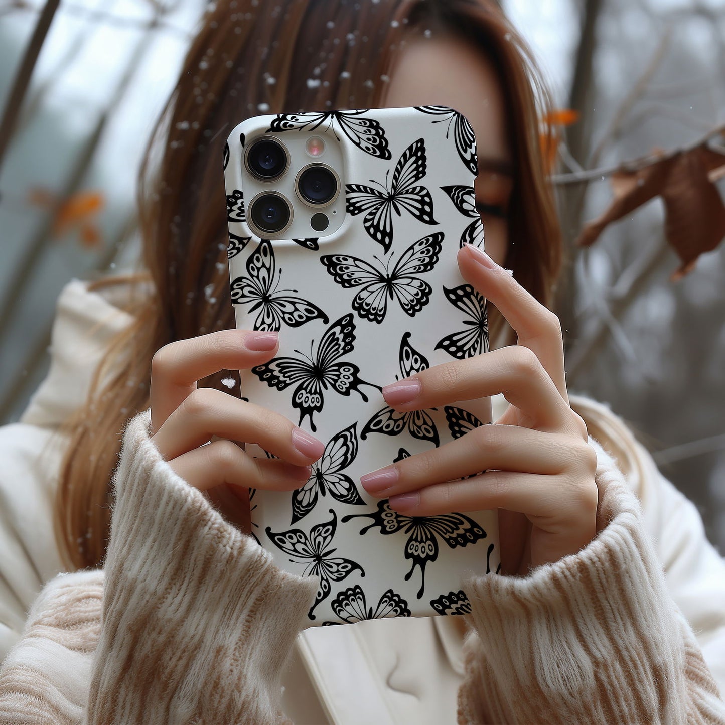 Black and White Butterfly Design MagSafe iPhone Case - Featuring an Array of Vibrant Butterflies, Combining Style and Functionality. - Techy Treasures -