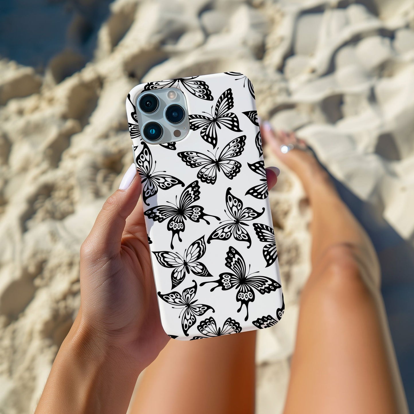 Black and White Butterfly Design MagSafe iPhone Case - Featuring an Array of Vibrant Butterflies, Combining Style and Functionality. - Techy Treasures -