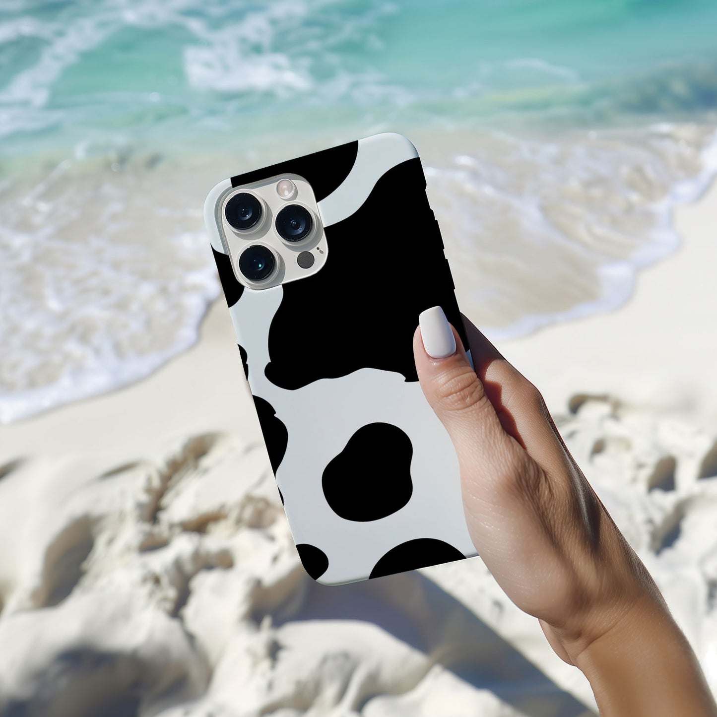 Black and White Cow Print Magsafe iPhone Case - Techy Treasures -