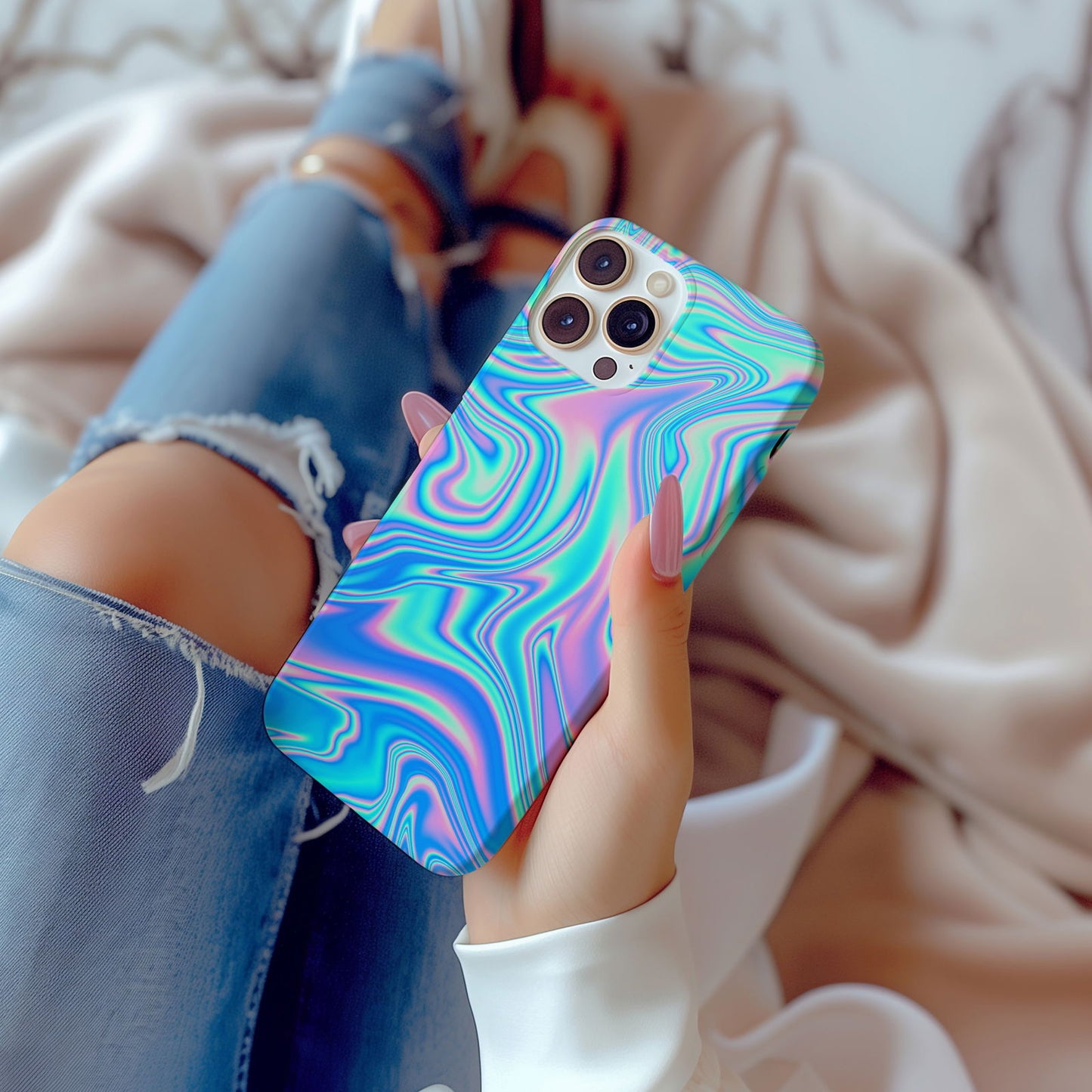 Blue And Pink 3D Gradient Magsafe iPhone Case - Techy Treasures -