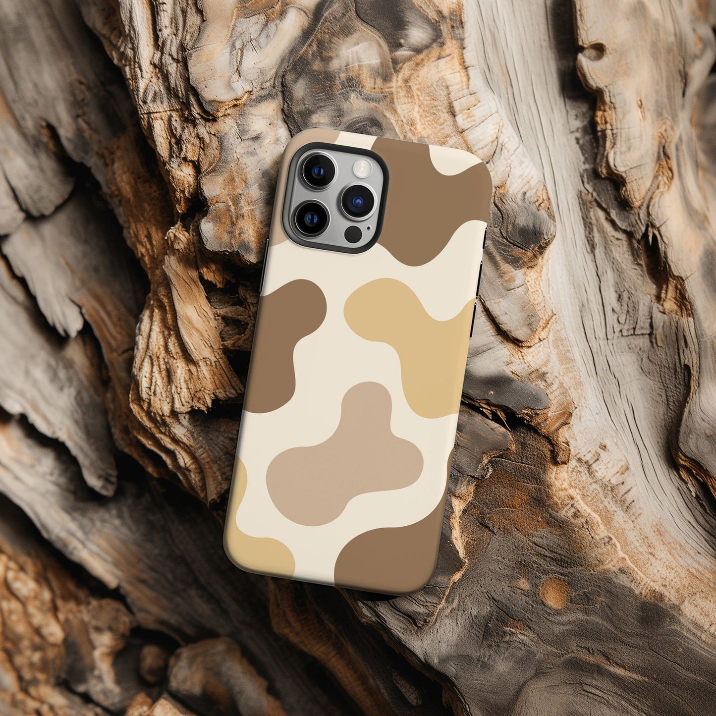 Brown and Tan Cow Print Magsafe iPhone Case - Techy Treasures -