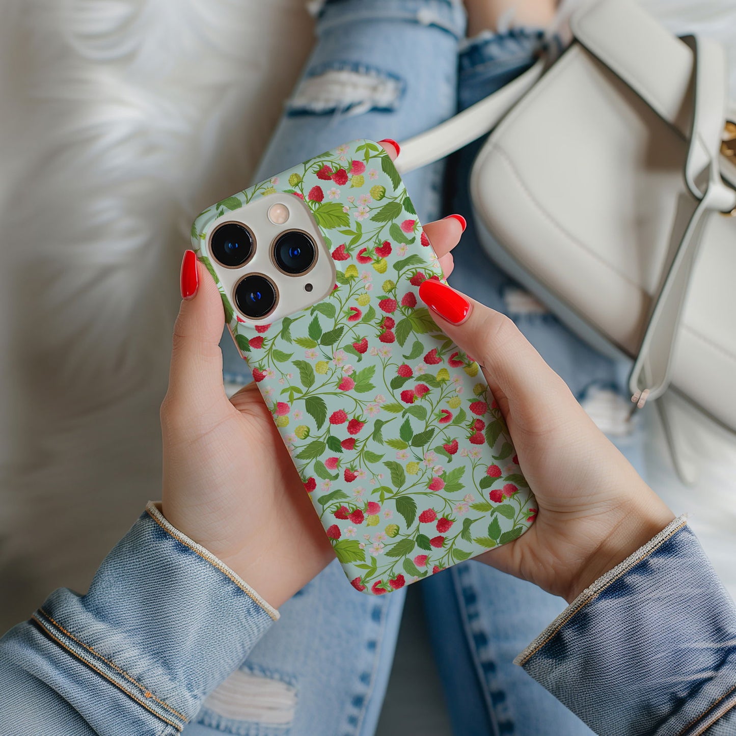 Colorful Botanical Raspberry Magsafe iPhone Case - Techy Treasures -