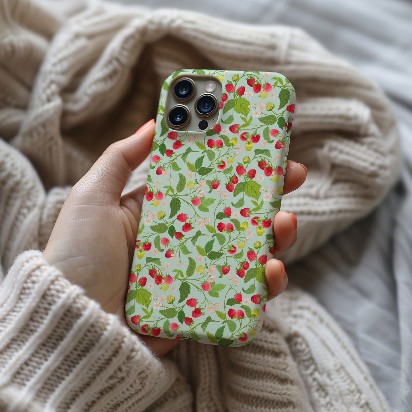 Colorful Botanical Raspberry Magsafe iPhone Case - Techy Treasures - Mobile Phone Cases