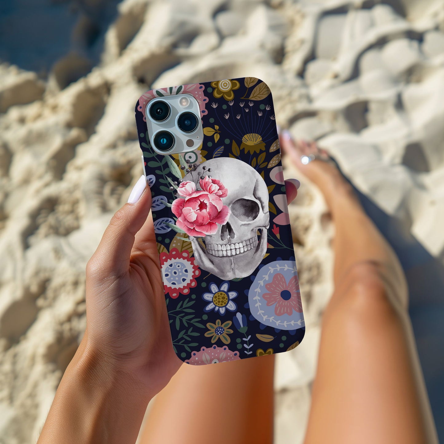 Floral Skull Magsafe iPhone Case - Techy Treasures -