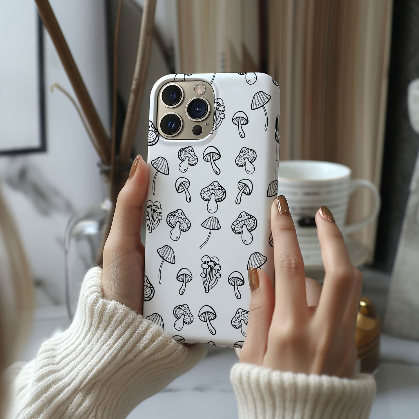 Hand Drawn Mushrooms Magsafe iPhone Case - Techy Treasures -