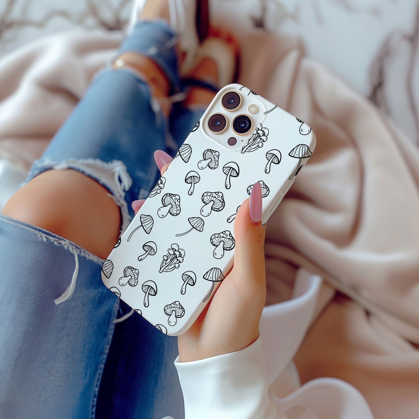 Hand Drawn Mushrooms Magsafe iPhone Case - Techy Treasures -