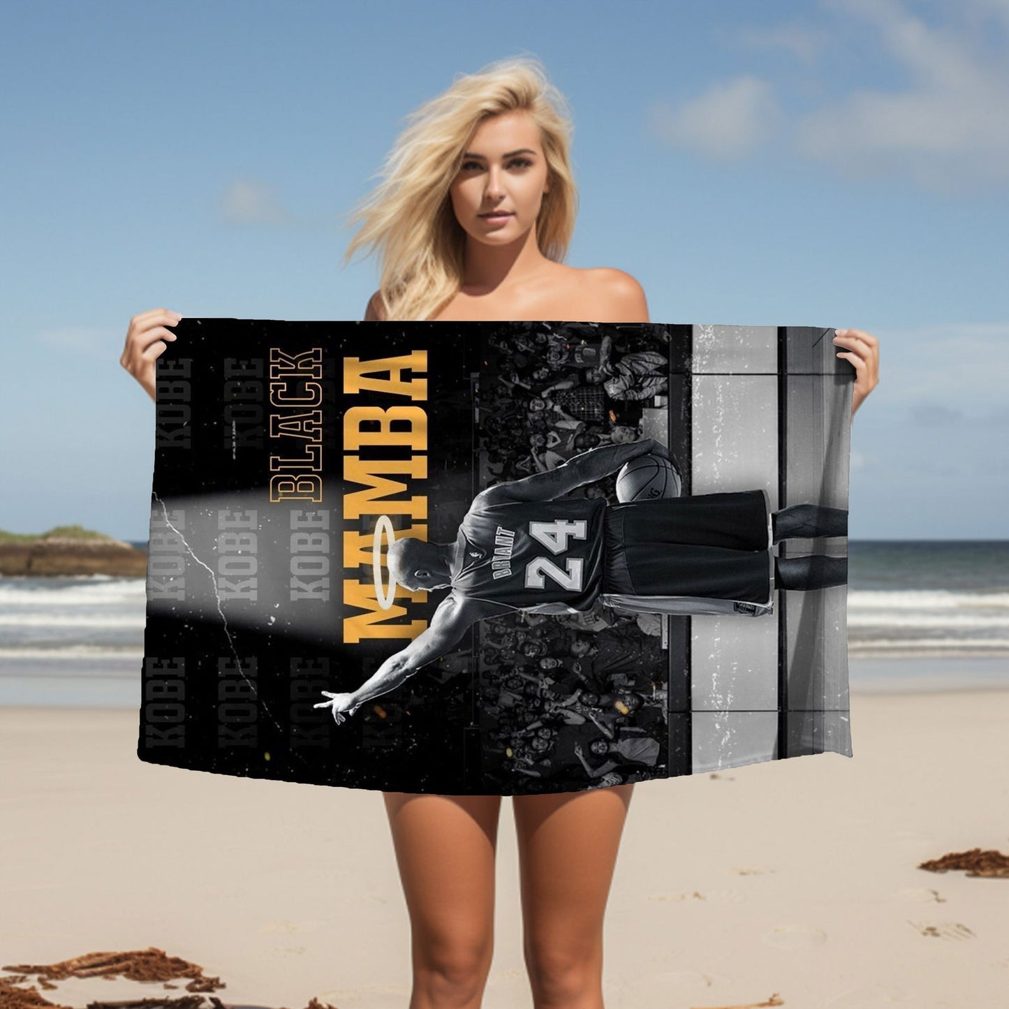 Kobe Beach Towel, Absorbent Beach Towel, Legendary Kobe Gift - Techy Treasures -