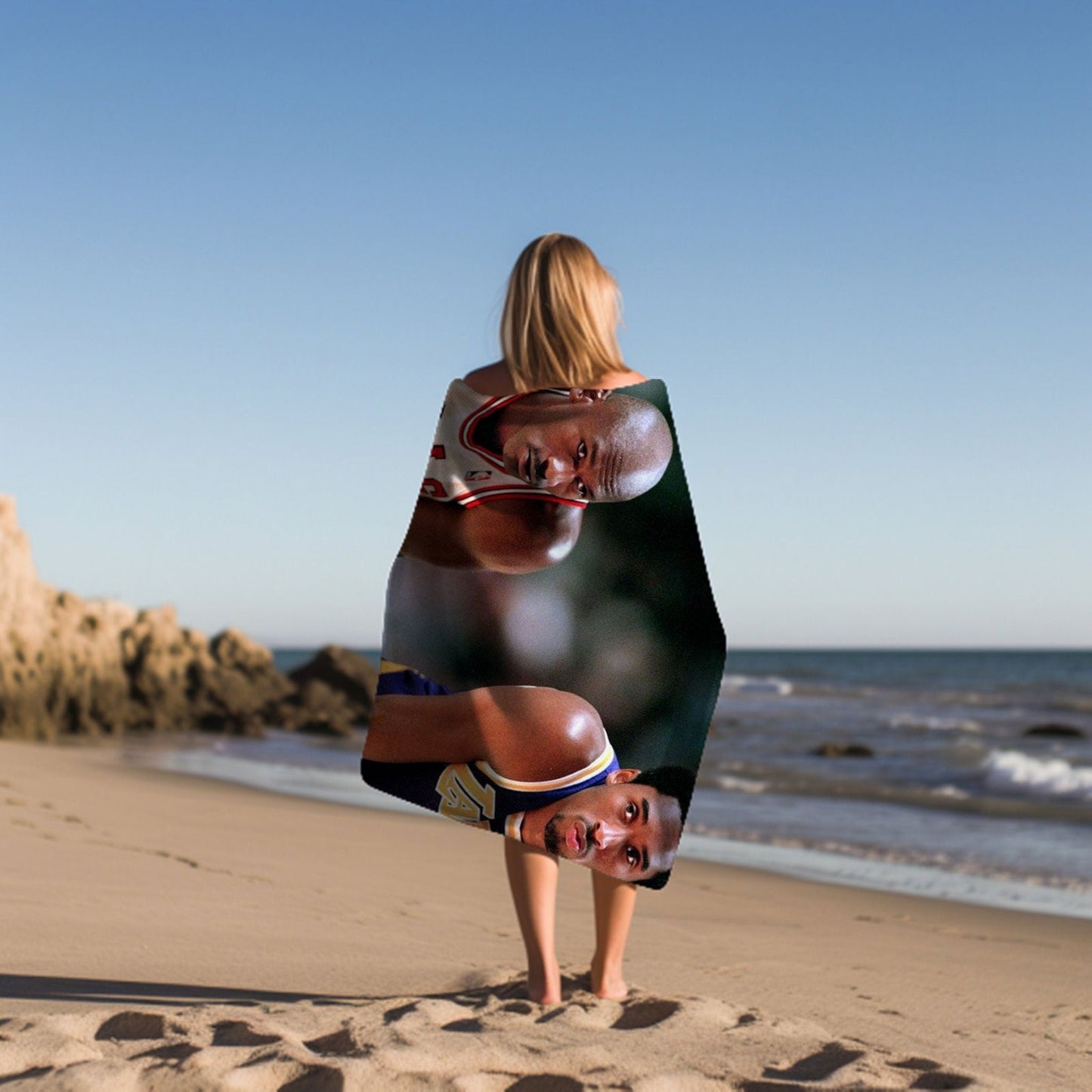 Kobe, Michael Beach Towel - Soft Quick Drying 30x60 One Sided Print - 360 GSM Polyester/Cotton - Perfect for Beach or Pool - Techy Treasures -