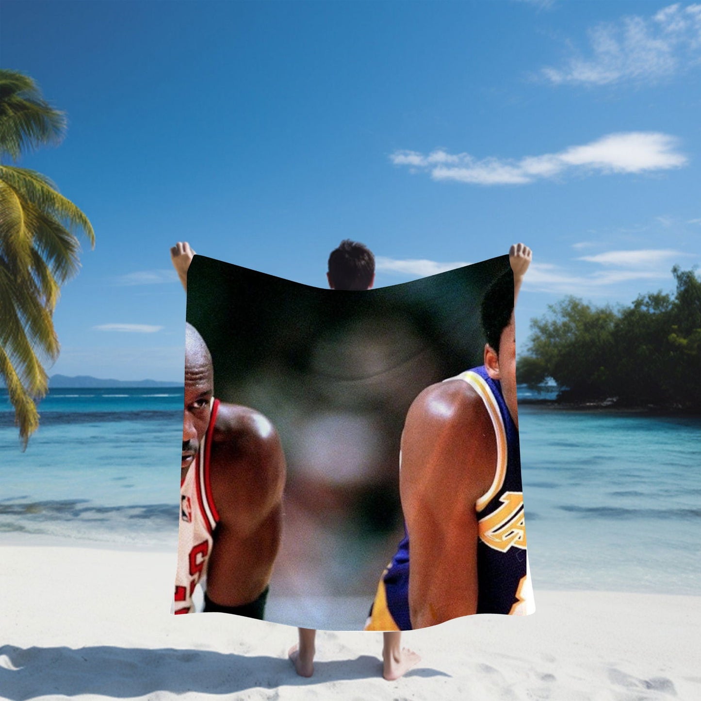 Kobe, Michael Beach Towel - Soft Quick Drying 30x60 One Sided Print - 360 GSM Polyester/Cotton - Perfect for Beach or Pool - Techy Treasures -