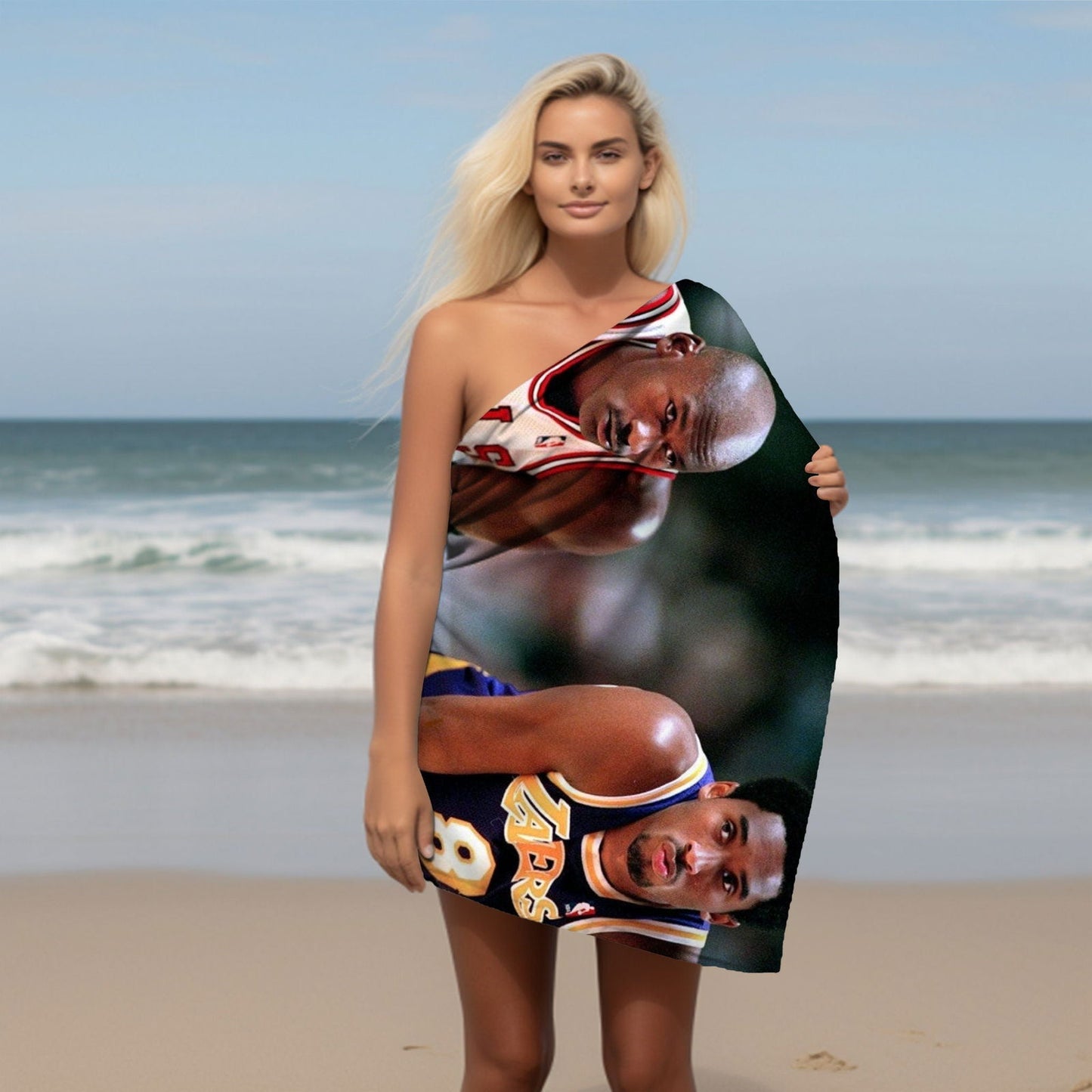 Kobe, Michael Beach Towel - Soft Quick Drying 30x60 One Sided Print - 360 GSM Polyester/Cotton - Perfect for Beach or Pool - Techy Treasures -