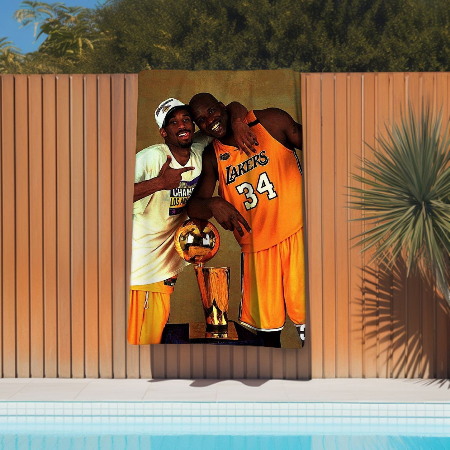 Kobe & Shaq Towel, Absorbent Beach Towel, Legendary Kobe Custom Laker Fan Gift - Techy Treasures -