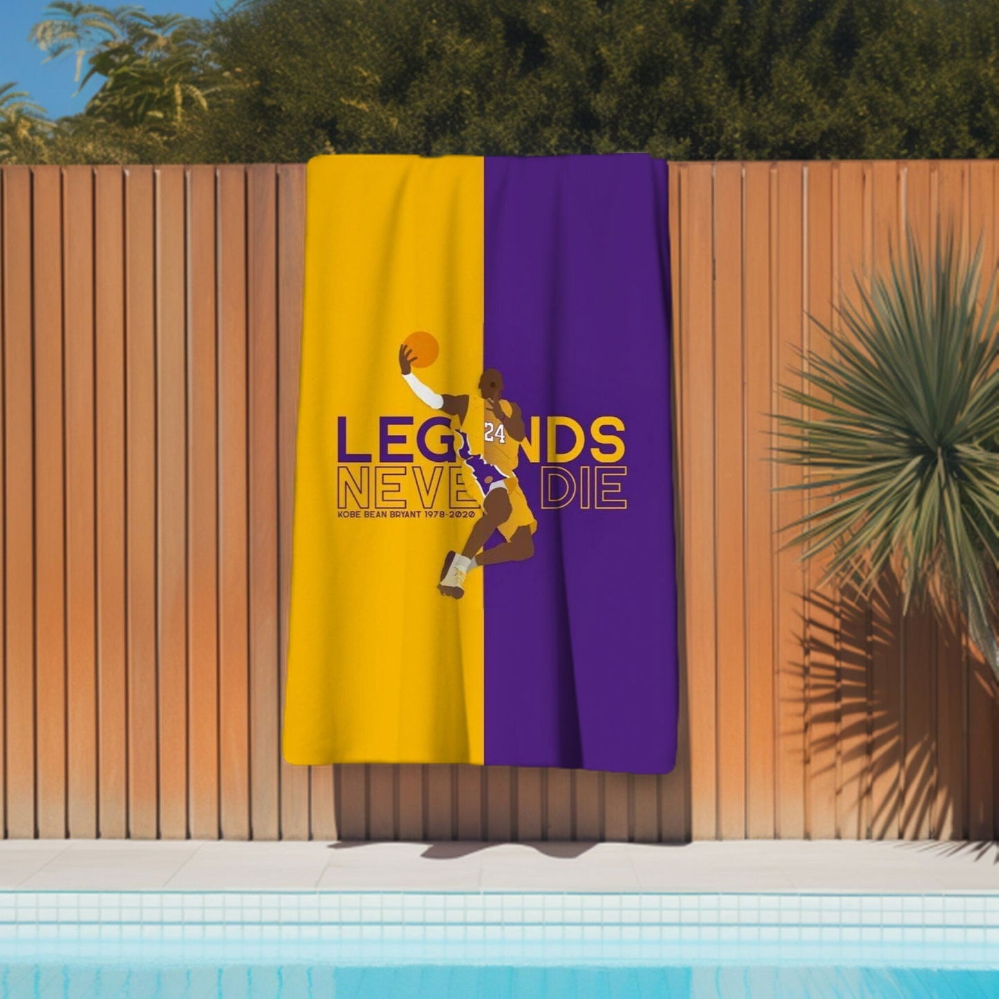 Kobe Towel, Absorbent Beach Towel, Laker Fan Gift - Techy Treasures -