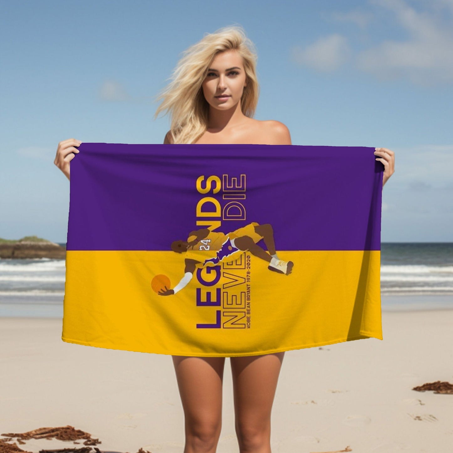 Kobe Towel, Absorbent Beach Towel, Laker Fan Gift - Techy Treasures -