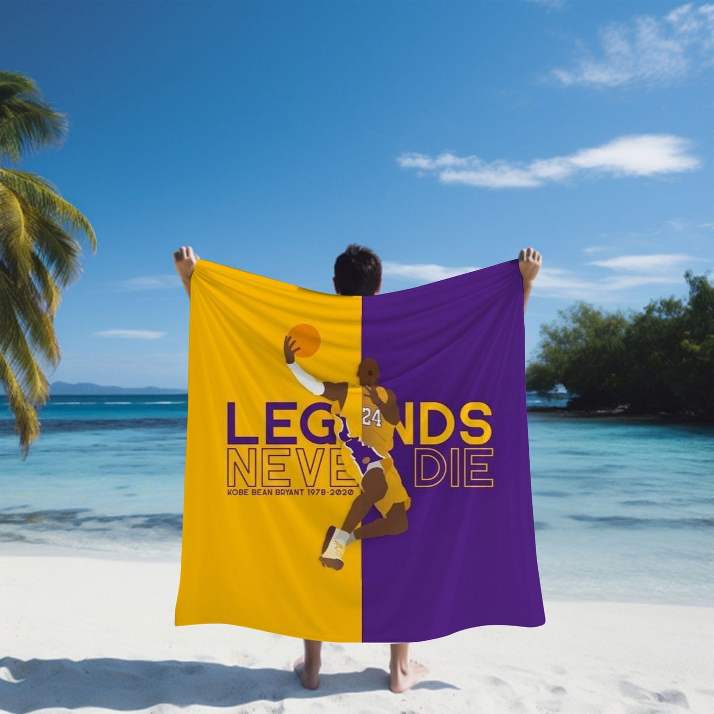 Kobe Towel, Absorbent Beach Towel, Laker Fan Gift - Techy Treasures -