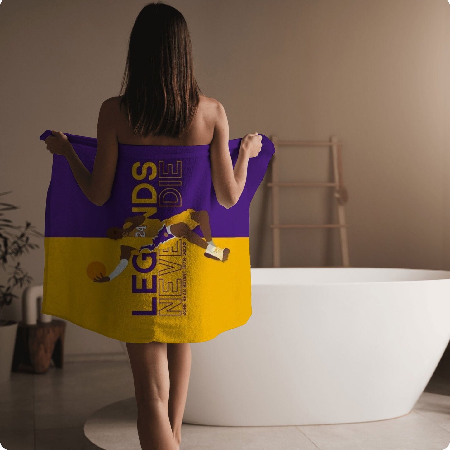 Kobe Towel, Absorbent Beach Towel, Laker Fan Gift - Techy Treasures -