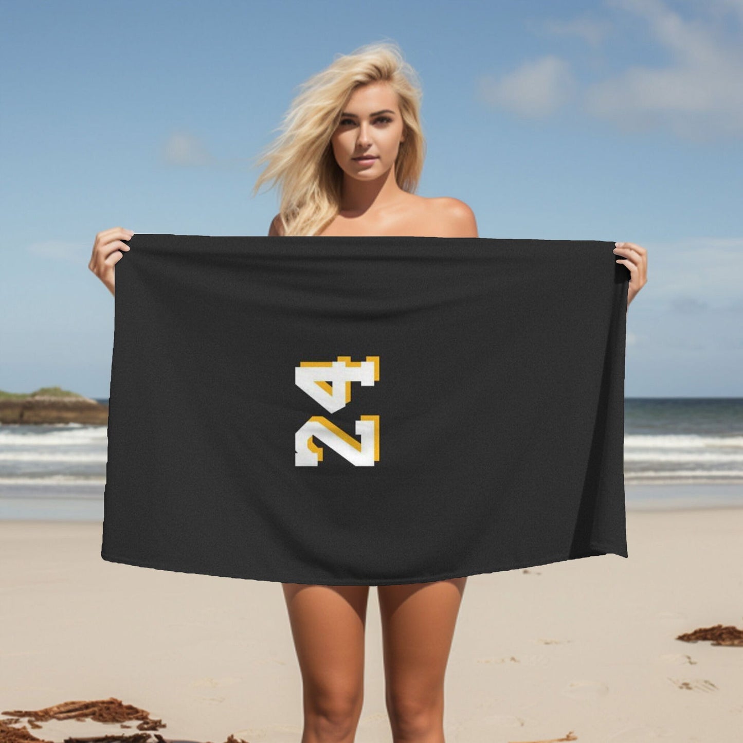 Kobe Towel, Absorbent Beach Towel, Laker Fan Gift - Techy Treasures -
